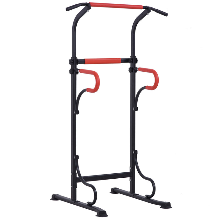 Multi-Purpose Steel Power Tower - Adjustable Height Pull-Up Station with Comfort Grips - Ideal for Full-Body Workout and Strength Training