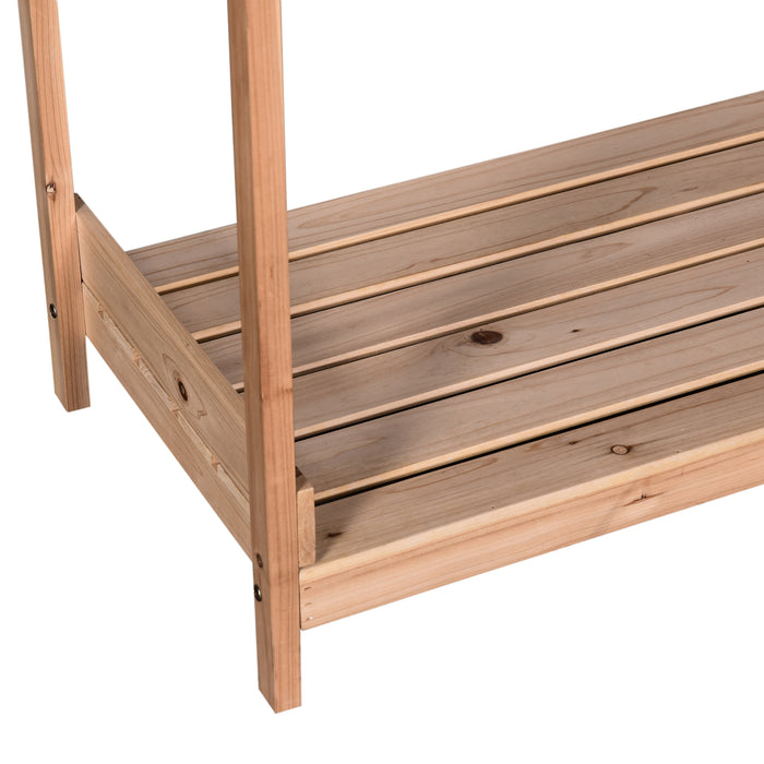 Wooden Garden Potting Table with Drawer - Flower Planting Workstation with Tool Storage and Shelves - Perfect for Gardeners and Outdoor Plant Care