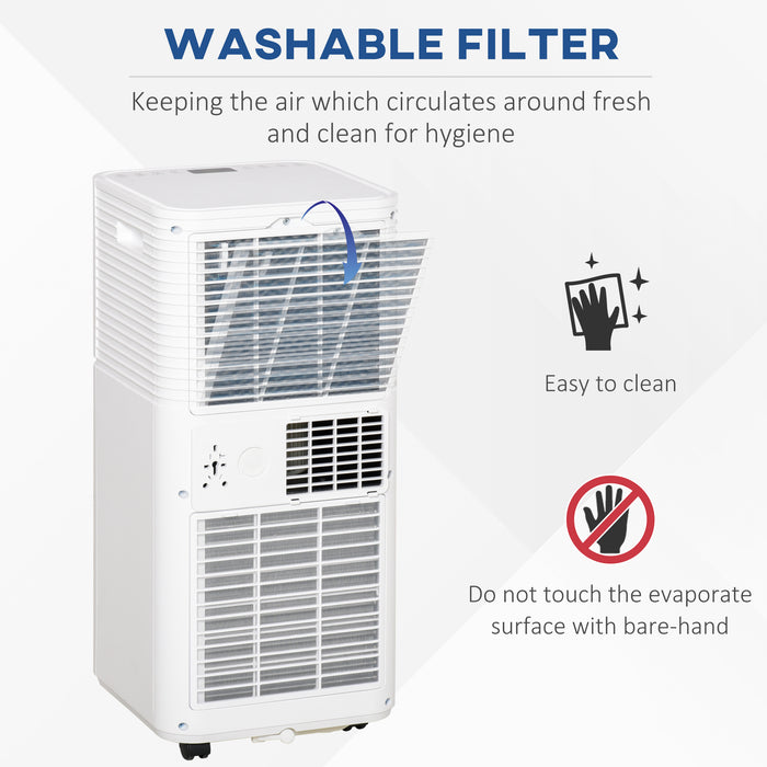 9000 BTU 4-In-1 Portable Air Conditioner - Cooling, Dehumidifying, Ventilating with Fan Function - Includes Remote, LED Display, 24-Hour Timer, Auto Shut-Down Feature