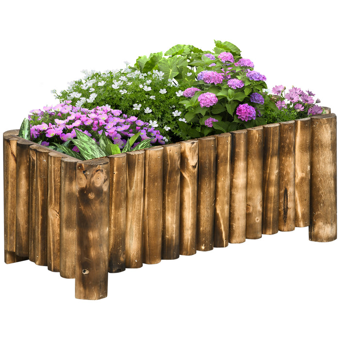Wooden Rectangular Planter Box - Raised Flower Bed for Planting Herbs and Flowers, 78 x 35 x 30 cm - Ideal for Gardeners and Outdoor Decor