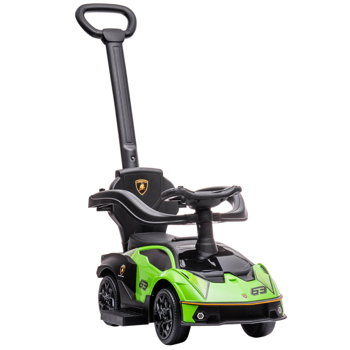 Essenza SCV12 - 2-in-1 Push and Ride Baby Car with Horn and Engine Sounds - Fun Toddler Mobility and Play Vehicle, Green