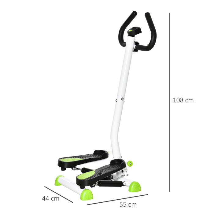 Adjustable Aerobic Stepper with LCD & Handlebars - Robust Ab Exercise Fitness Machine - Ideal for Home Workouts and Core Training