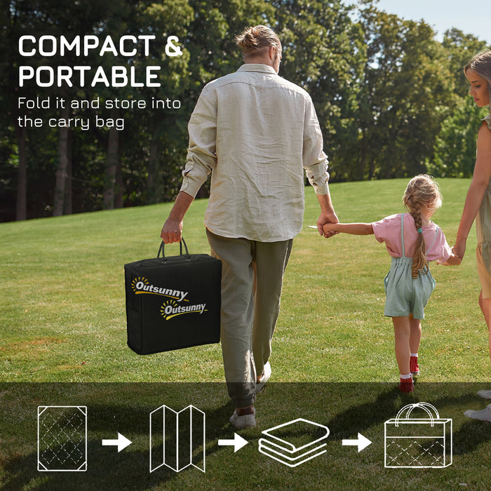 Reversible RV Outdoor Rug - Durable Plastic Straw Mat in Dark Blue and White, 182 x 274cm, with Carry Bag - Ideal for Camping & Patio Use