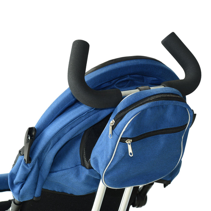 Blue Toddler Tricycle with Protective Canopy - Safety-First Design, Durable Ride-on Toy for Kids - Ideal Outdoor Fun for Little Explorers