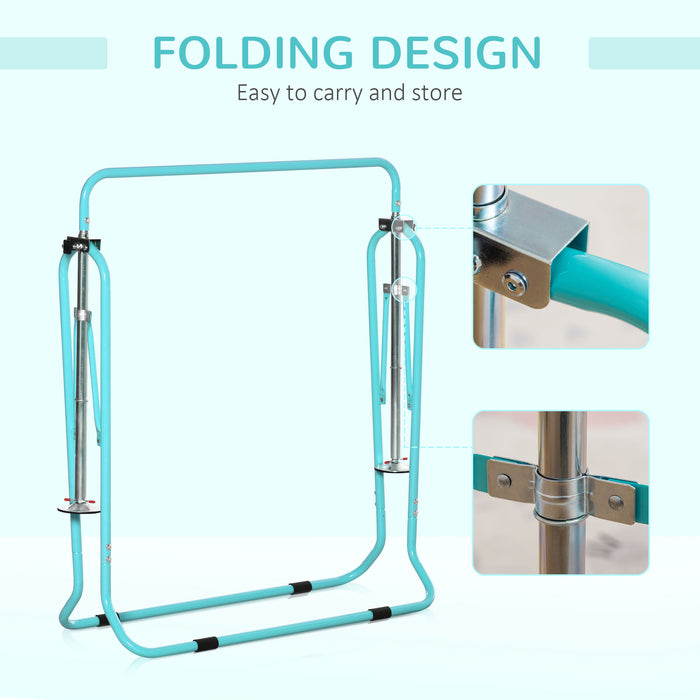 Foldable Kids Gymnastics Bar with Adjustable Height - Sturdy Horizontal Training Bar with Triangle Base - Perfect for Young Gymnasts at Home