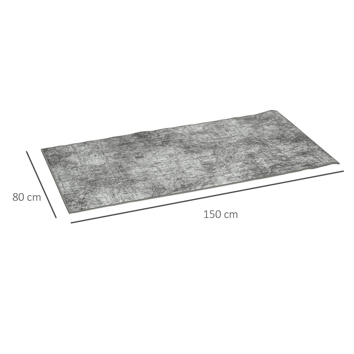 Modern Abstract Grey Rug - Stylish Decorative Area Carpet for Home - Ideal for Living Room, Bedroom, Dining Room, 150 x 80 cm