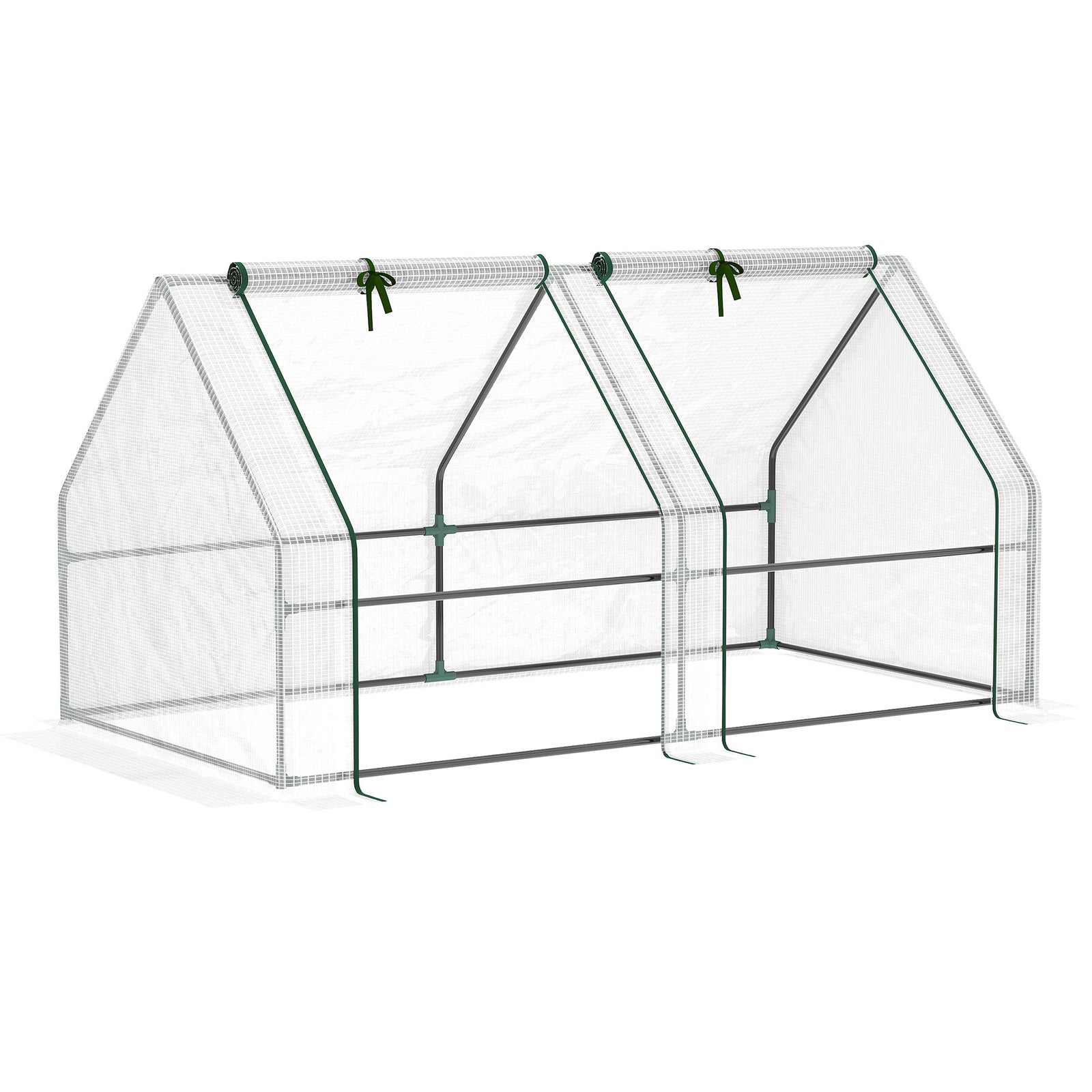 Compact Greenhouse Kit with Durable Steel Frame and PE Cover - 180x90x90 cm Portable Garden Poly Tunnel with Roll-Up Zippered Door - Ideal for Plant Growth and Vegetable Protection