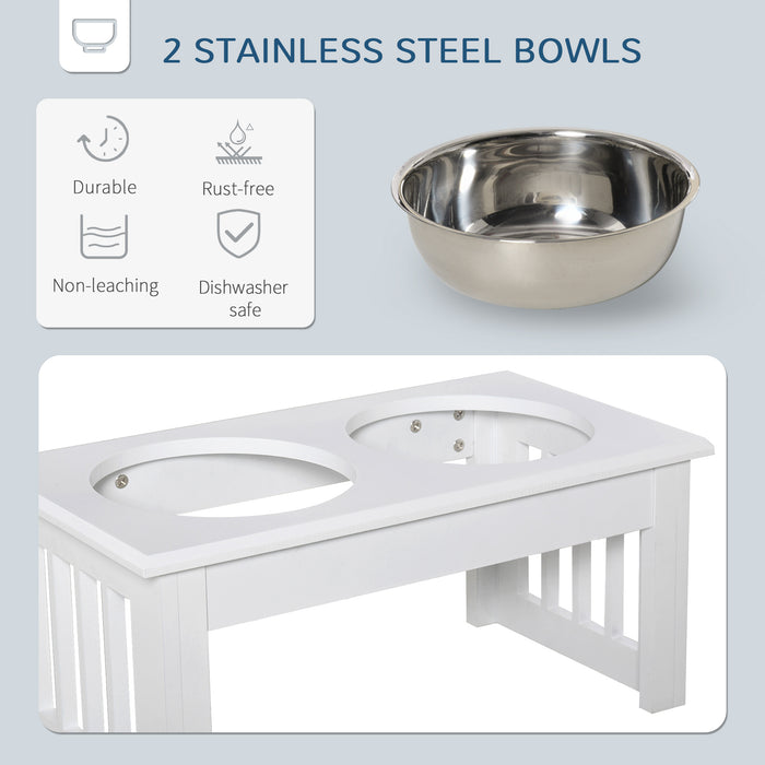 Stainless Steel Pet Feeder - Large 43.7x24x15cm, Durable and Hygienic Food Bowl - Ideal for Cats and Dogs