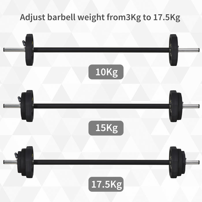 Adjustable 20kg Barbell Set - Home Gym Weightlifting Kit with Plate, Bar, and Clamp - Ergonomic Design for Fitness Enthusiasts