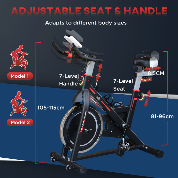 Belt-Driven Fitness Cycling Machine with LCD Monitor - Sturdy and Quiet Indoor Workout Equipment - Ideal for Cardio Training at Home