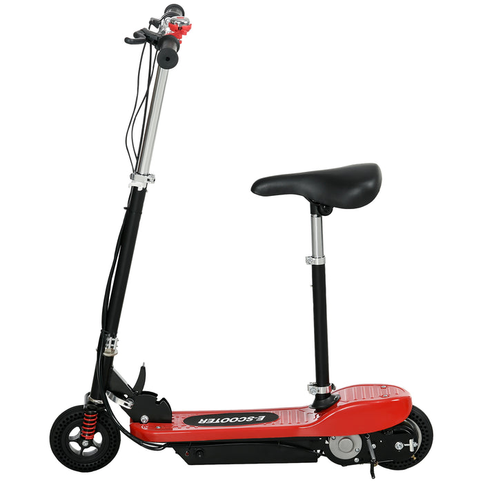 Folding Steel Electric Scooter with Warning Bell - Max Speed 15km/h in Eye-Catching Red - Ideal for Kids Aged 4 to 14