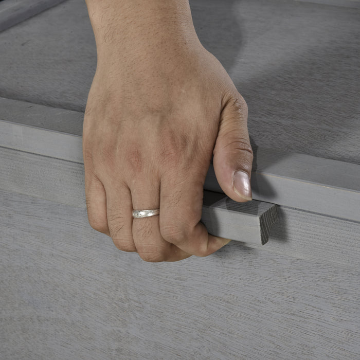 Wooden Tortoise House - 94 cm Small Reptile Habitat Cage with Dual Rooms, Grey - Ideal for Turtles and Small Reptiles