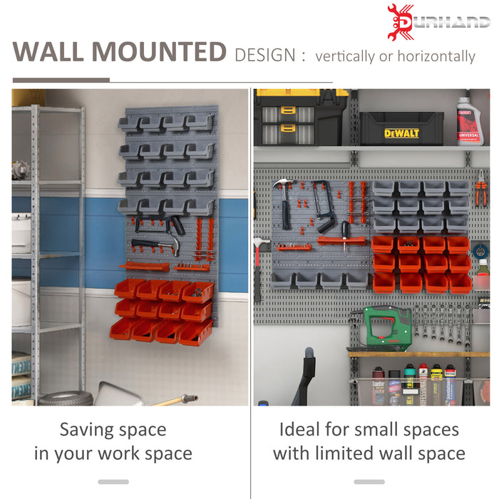 DIY Garage Storage Solution - 44-Piece Wall-Mounted Kit with 28 Cubes, 10 Hooks, 2 Boards - Organize Tools and Equipment Efficiently