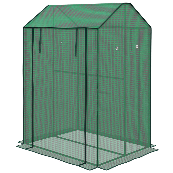 Mini 2-Room Greenhouse - Dual Roll-up Doors, Ventilation Holes, Reinforced Protective Cover, Compact Size 100x80x150cm - Ideal for Small Space Gardening