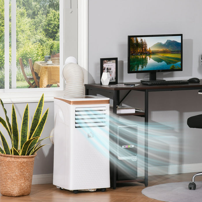 7000 BTU 4-in-1 Portable Air Conditioner - Cooling, Dehumidifying, Fan, Ventilation Functions with Remote - LED Display, Automatic Shut-Off System, Ideal for Small Rooms & Offices