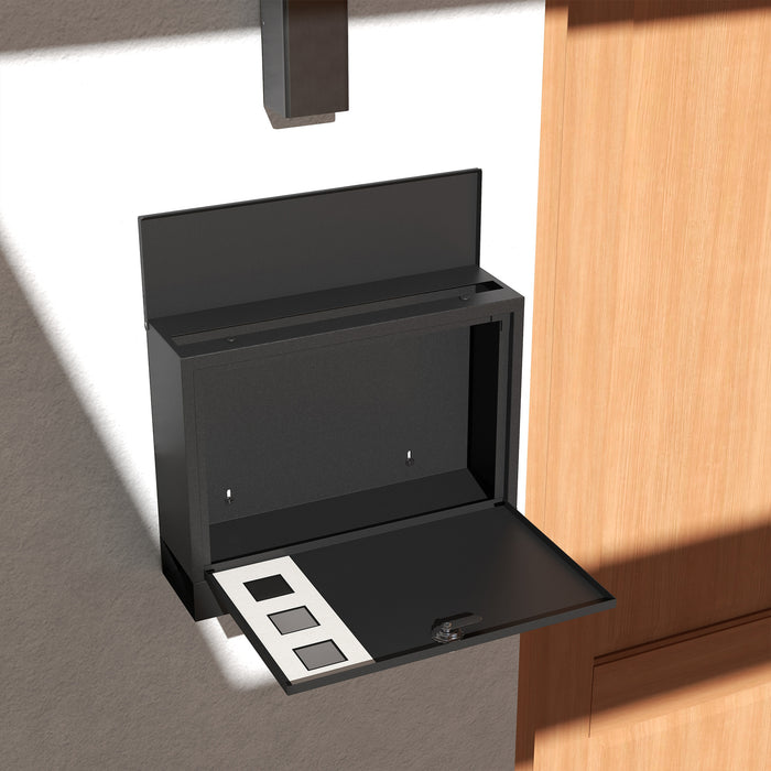 Weatherproof Wall Mounted Letterbox - Modern Mailbox with Viewing Windows and 2 Keys - Secure Postal Solution for Home and Office Use