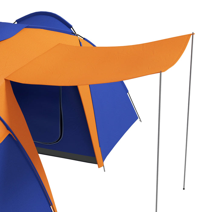 4-6 Person Large Tunnel Camping Tent - Dual Bedroom, Spacious Living Area, and Porch - 2000mm Waterproof and Portable with Carrying Bag