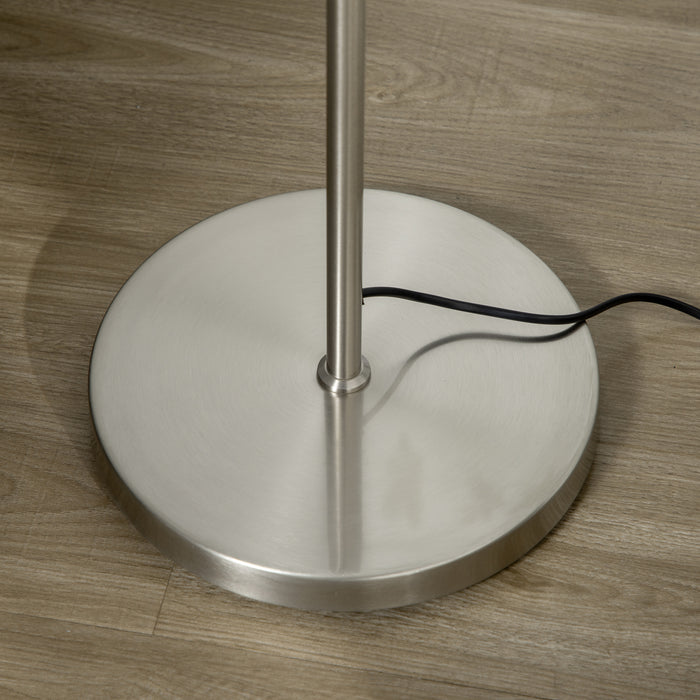 Modern Globe-Shade Tree Floor Lamp - 3-Light Standing Fixture with Steel Base for Living Room and Bedroom - Contemporary Lighting Without Bulb, Silver Finish