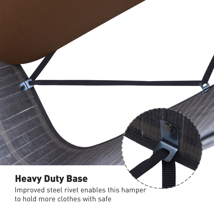 Large 100L Collapsible Wooden Laundry Hamper - Grey Clothes Basket with Lid and Removable Liner, 52x32x63cm - Space-Saving Organizer for Laundry Room