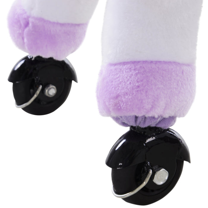 Sit-On Unicorn Horse with Neigh Sound Button - Plush Toy with Safe Seat and Handlebar on a Durable Wood Frame - Ideal for Kids' Imaginative Play