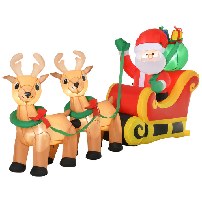 Christmas Inflatable Santa Claus Sleigh - 1.1m LED Light-Up Holiday Display - Indoor/Outdoor Garden and Lawn Festive Decor for Winter Celebrations