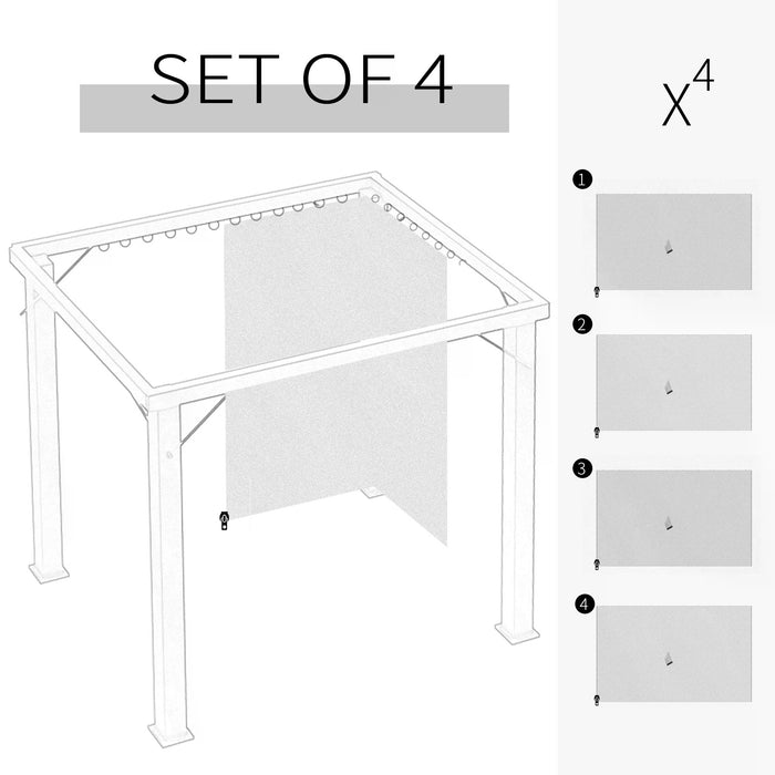Universal Gazebo Sidewalls 4-Pack - 3x3m Privacy Panels for Canopy & Pavilion - Outdoor Shelter Enhancements in Beige