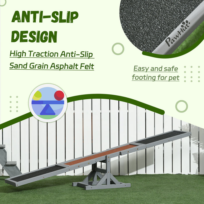 Agility Training Wooden Pet Seesaw - Large Dogs, Anti-Slip, Durable, 180cm Length - Outdoor Exercise and Play Equipment for Canine Fitness