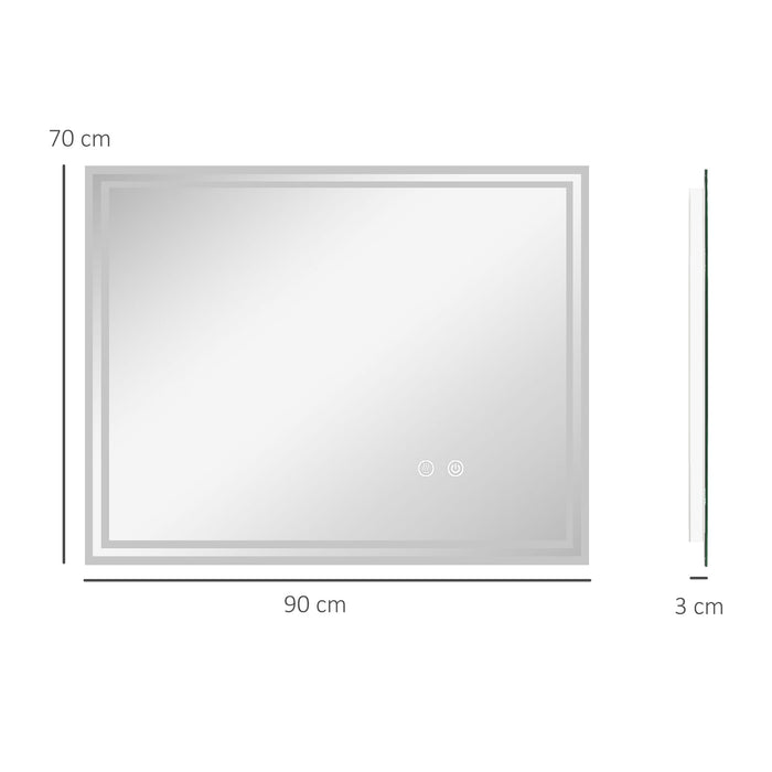 Illuminated LED Bathroom Vanity Mirror - Smart Touch Control, 3 Color Modes, Anti-Fog - Ideal for Makeup Application and Grooming Tasks
