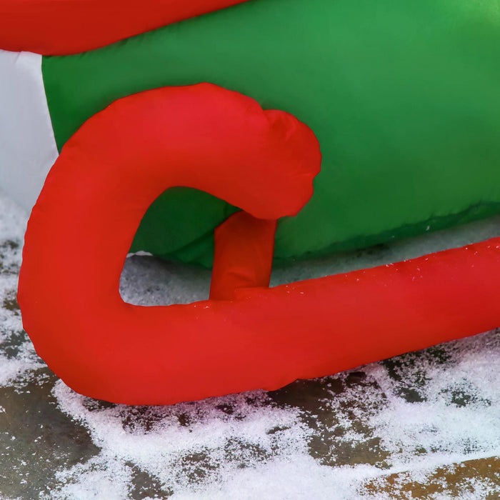 Christmas Inflatable Santa on Airplane with Penguin - 1.2m Light Up Outdoor Decoration - Festive Xmas Decor for Holiday Party Display