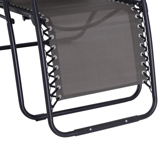 Zero Gravity Outdoor Recliner Chair with Head Pillow - Folding & Reclining Sun Lounger for Patio, Deck, and Garden - Ideal for Camping & Relaxation, Grey