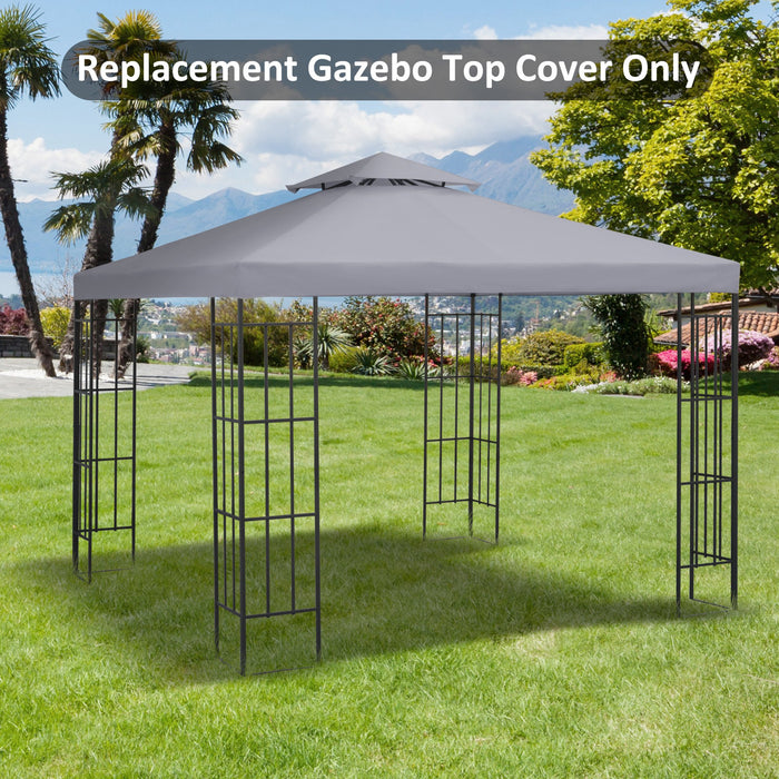 Gazebo Replacement Canopy - 3x3m Light Grey Roof Cover, Water Resistant - Ideal for Outdoor Shelter and Garden Events