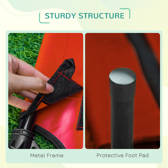 Portable Raised Dog Bed with Sturdy Metal Frame - Elevated Pet Cot in Black and Red for Small Breeds - Ideal for Camping and Outdoor Comfort