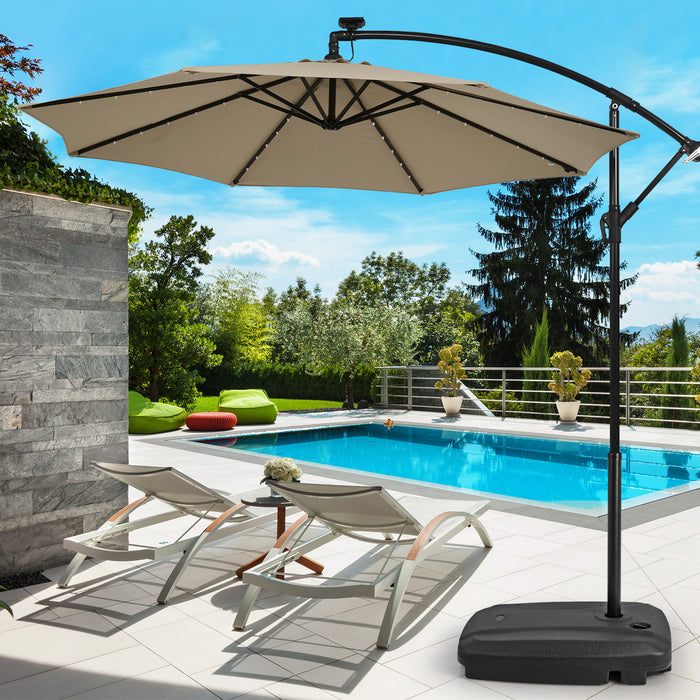 Offset Umbrella Stand with Wheels - Universal, Durable and Portable Cross Base - Ideal for Outdoor Patio Furniture Stability