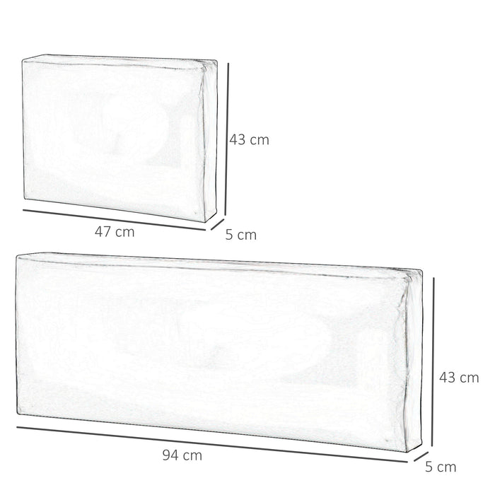 Outdoor Rattan Furniture Seat Cushions 3-Pack - Weather-Resistant Grey Garden Chair Pads - Comfort Upgrade for Patio and Deck Seating