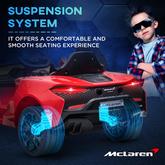McLaren Kids Electric Ride-On Car with Butterfly Doors - 12V Battery-Powered Vehicle, Remote Control, Horn, Headlights, MP3 Player - Ideal for Young Drivers and Car Enthusiasts