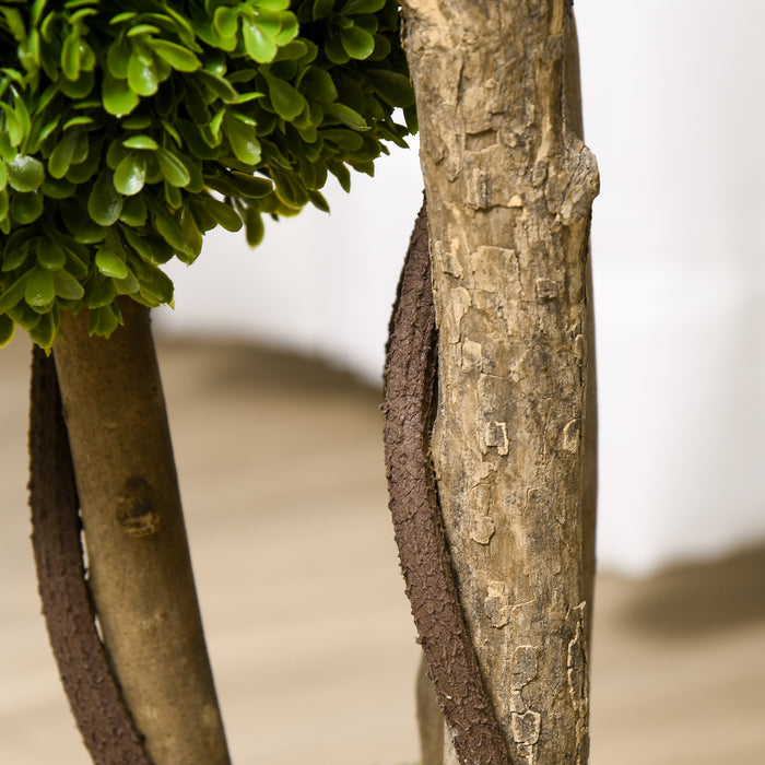 Artificial Boxwood Ball Topiary Trees - Lifelike Decorative Faux Plants in Pot for Indoor-Outdoor Décor, 90 cm Height - Ideal for Home, Office, or Garden Enhancement