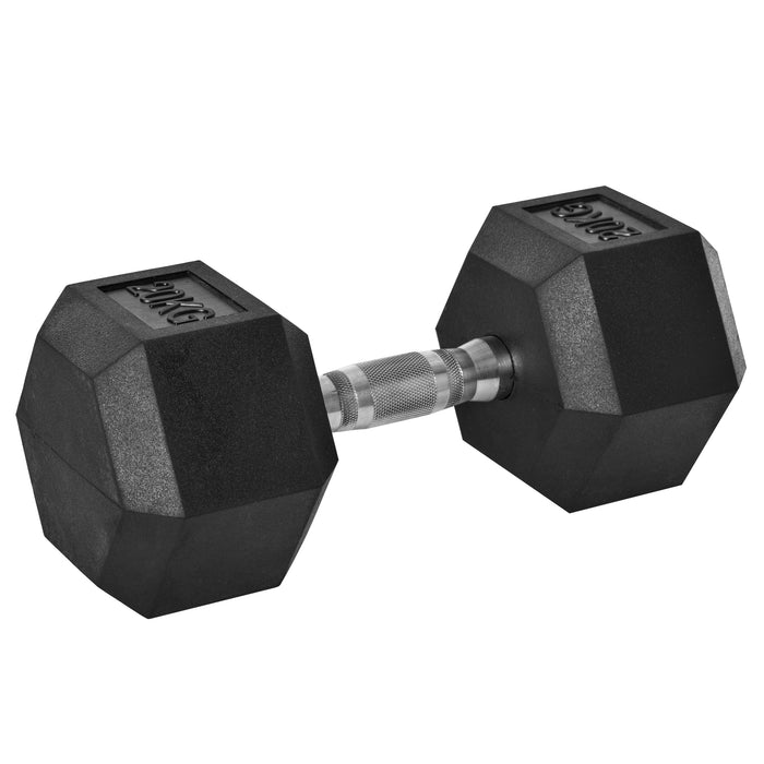 20KG Rubber Hex Dumbbell - Portable Hand Weight for Home Gym & Fitness Workouts - Ideal for Muscle Toning and Strength Training