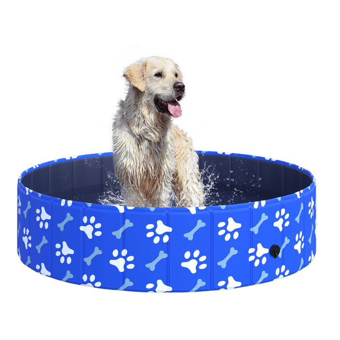 Foldable Pet Swimming Pool - Durable Dog Bathing and Shower Tub, 120x30cm - Ideal for Puppy and Cat Indoor/Outdoor Water Play