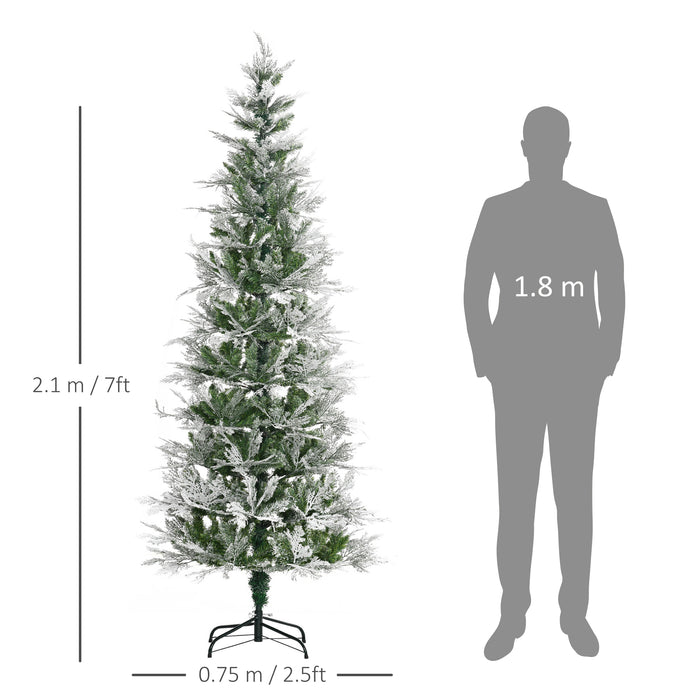 Realistic Cypress Snow-Flocked Artificial Christmas Tree with Auto-Open Feature - Lush Green Holiday Decor with Easy Setup - Perfect for Festive Home Displays