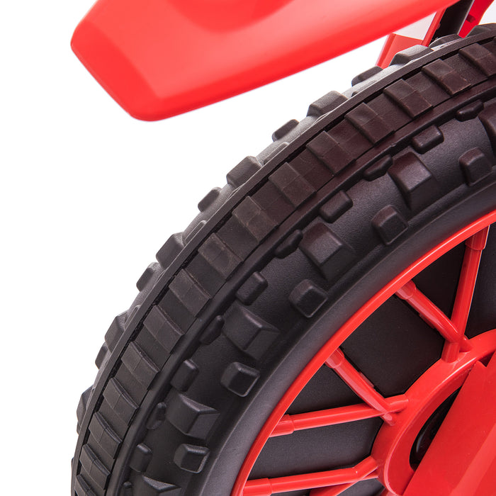 Kids 12V Electric Motorcycle Ride-On with Support Training Wheels - Durable Battery-Powered Bike for Children 3-6 Years - Safe Outdoor Play and Motor Skills Development, Red