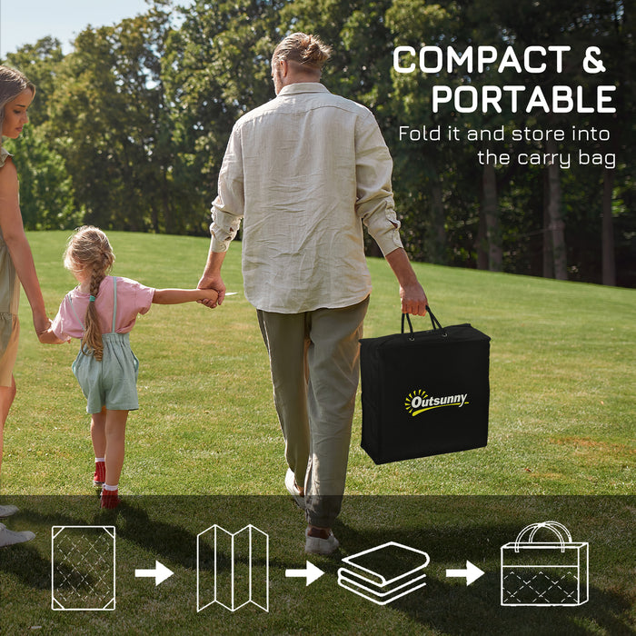 Reversible RV Outdoor Rug - Durable Plastic Straw Material, 182 x 274 cm in Grey & White with Carry Bag - Ideal for Camping, Patio, Picnic & Beach Use