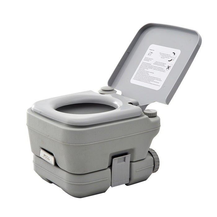 10L Compact Camping Toilet - Easy-to-Clean Outdoor Portable Loo with Push-Button Flush, Dual Tanks - Ideal for Camping, Picnics, and Travel