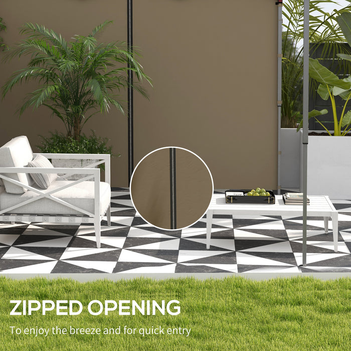 Gazebo Side Panels 2-Pack for 3x3m/3x6m Canopy - Beige Replacement Panels with Zipped Doors - Ideal for Outdoor Shelter and Privacy