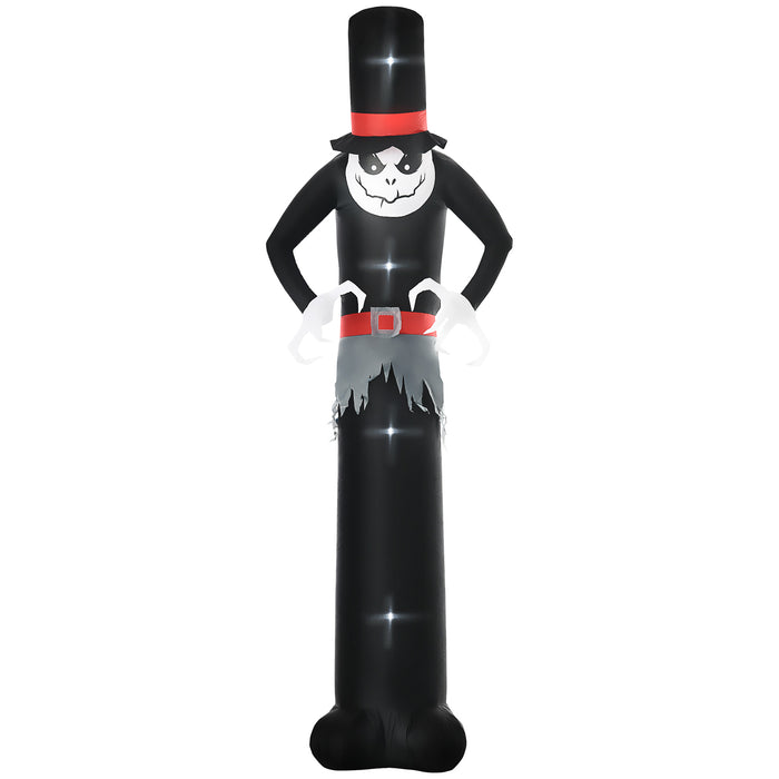Inflatable Halloween Ghost - 10ft Tall Skinny Specter with Top Hat and LED Lights - Quick Setup Outdoor Decor with Next-Day Delivery
