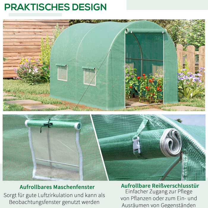 Walk-in Greenhouse - Spacious 3x2 Meters, Weather-Resistant Outdoor Plant Haven - Ideal for Garden Enthusiasts and Year-Round Gardening
