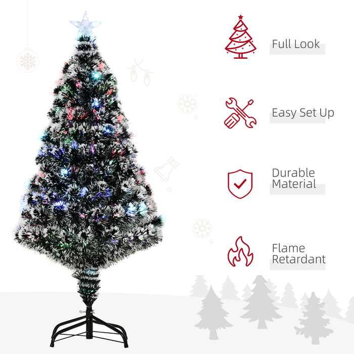 Artificial Pre-Lit LED Christmas Tree - 4ft 120cm Dual-Toned Green and White - Perfect for Holiday Home Decor & Festive Celebrations
