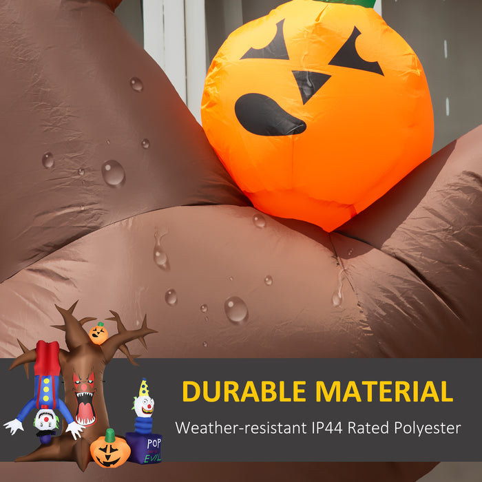 7ft Halloween Inflatable Tree with Ghosts and Clown Pumpkins - Next Day Delivery - Ideal for Spooky Yard Decorations