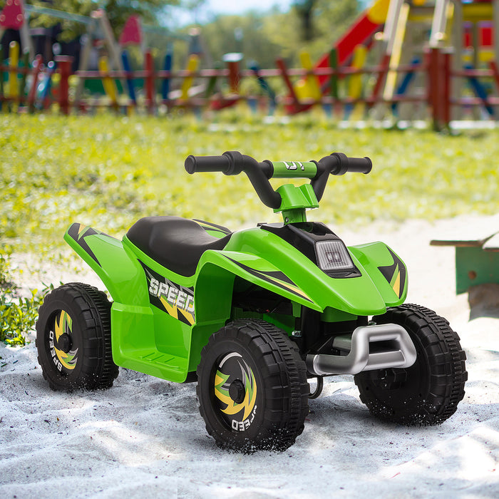 6V Ride-On Kids ATV Electric Toy Quad - Four-Wheel Drive with Forward and Reverse Functions - Ideal for Toddlers 18-36 Months, Vibrant Green Color