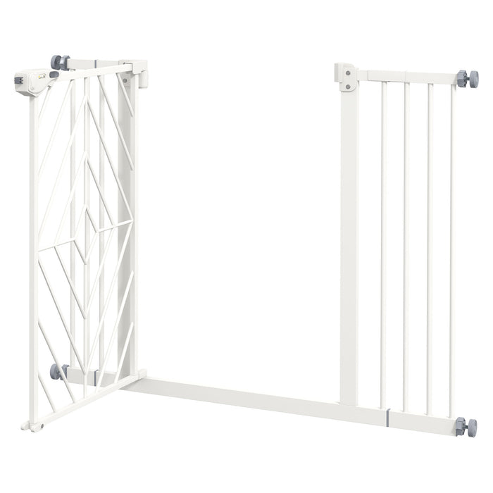 Auto-Closing Pressure Fit Stair Gate for Pets - Double Locking Safety Mechanism, 74-100cm Adjustable Width, Easy Install - Ideal for Dogs & Childproofing Home Spaces