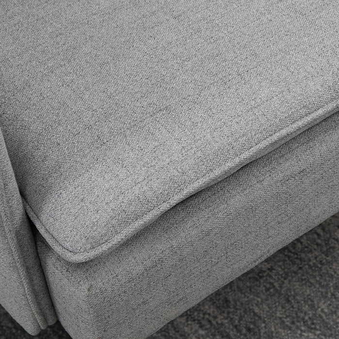 2-Seater Button-Tufted Loveseat - Grey Fabric Couch for Living Room with Cushions - Cozy Seating Solution for Couples and Small Spaces